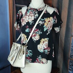 Lilly black cold shoulder blouse size small